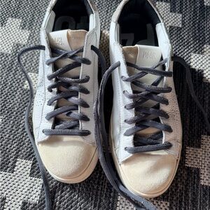 P448 White Metallic snake Sneakers